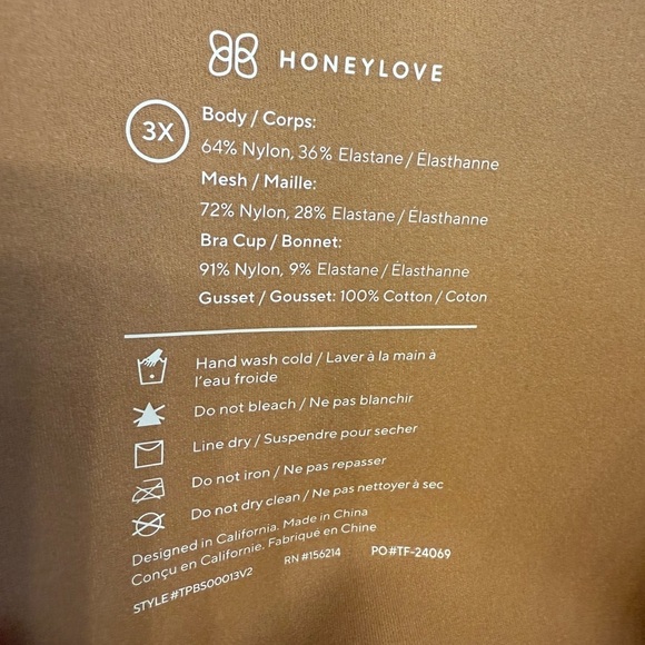 NWT HoneyLove Bodysuit Shapewear Nude/Beige Size 3X - Picture 8 of 10